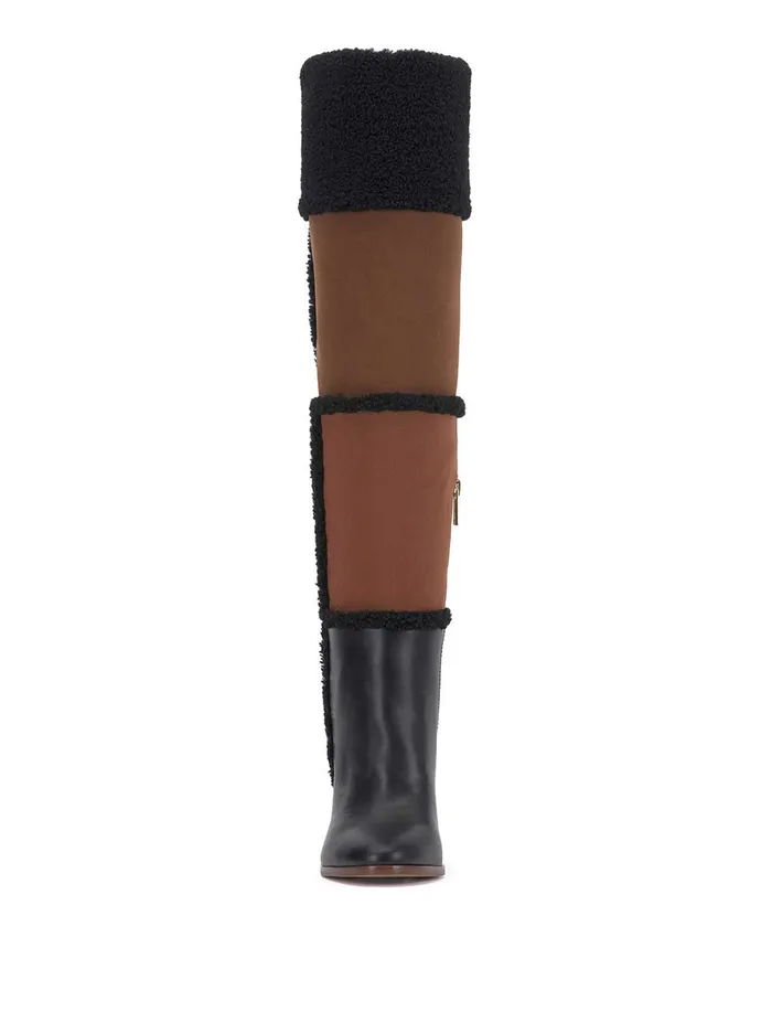 Jessica Simpson Boots and Booties Women Rustina Over The Knee Boot In Brown Patchwork