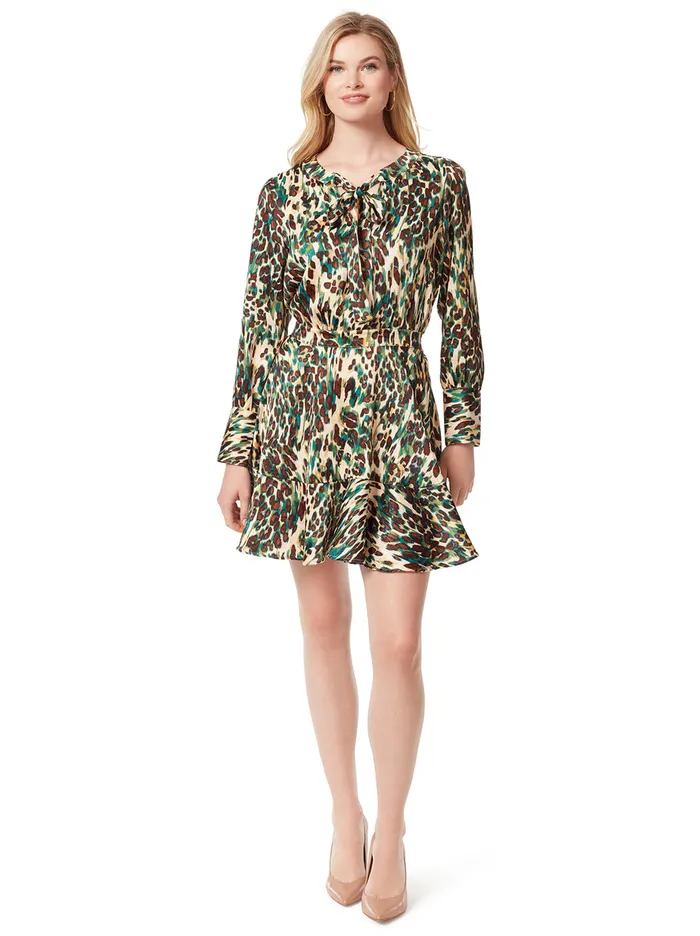 Jessica Simpson Dresses Women Davina Dress In Cheetah Ferns