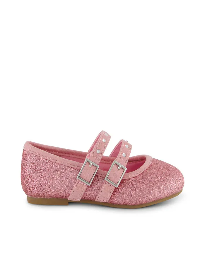 Jessica Simpson Kids Women Toddler Amy Double Strap Ballet Flat In Pink