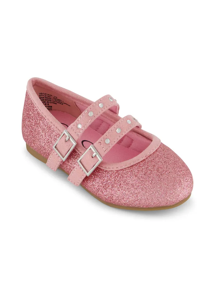 Jessica Simpson Kids Women Toddler Amy Double Strap Ballet Flat In Pink