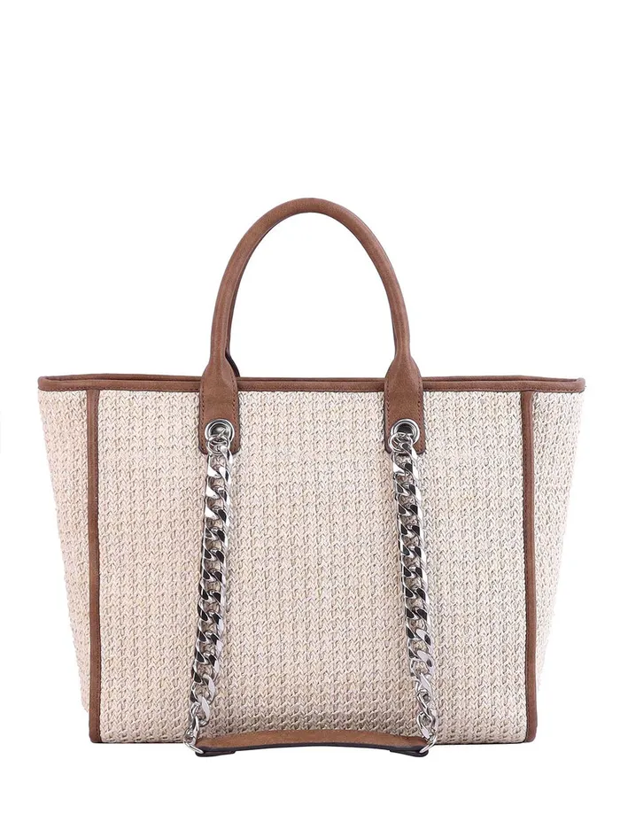 Jessica Simpson Satchel Accessories Dani Tote In Almond Brown Glitter