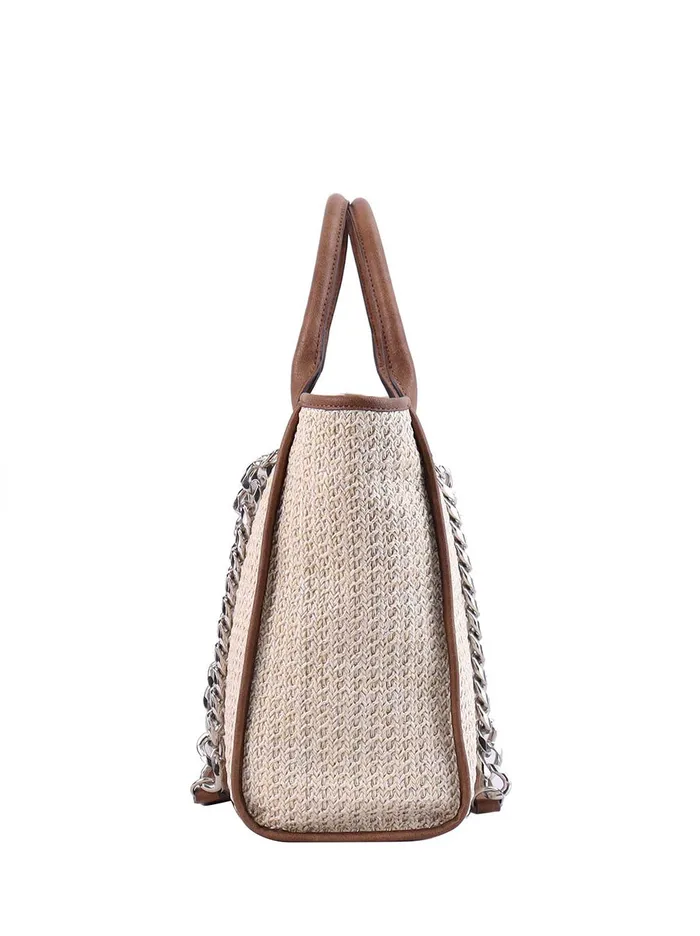 Jessica Simpson Satchel Accessories Dani Tote In Almond Brown Glitter