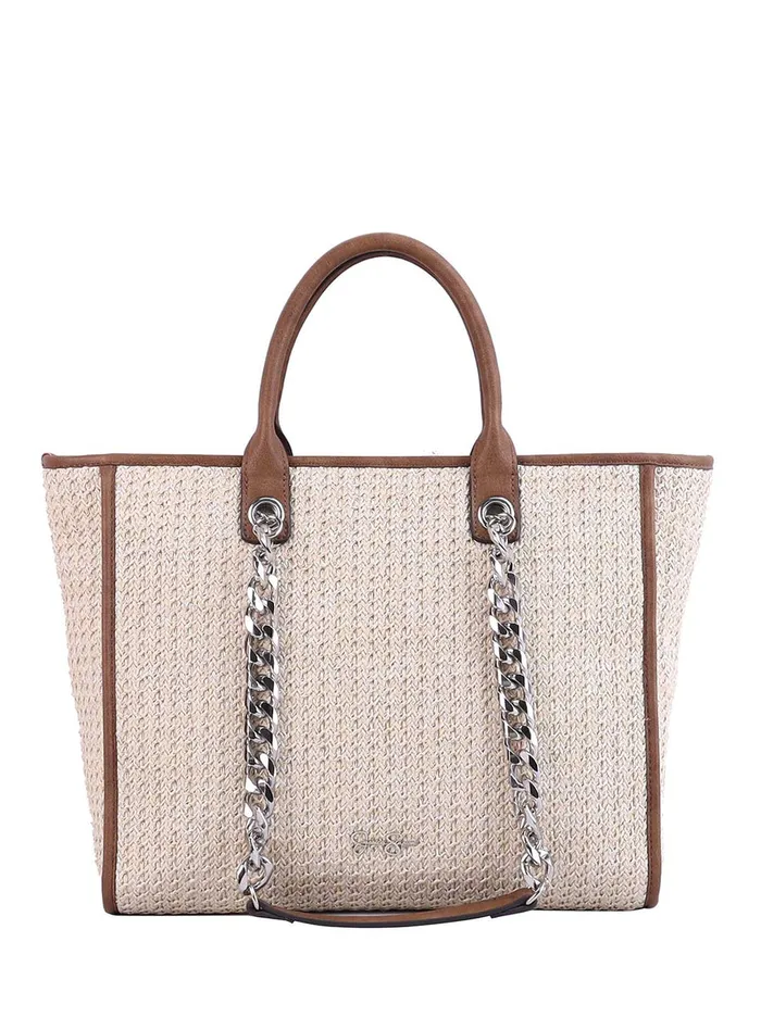 Jessica Simpson Satchel Accessories Dani Tote In Almond Brown Glitter