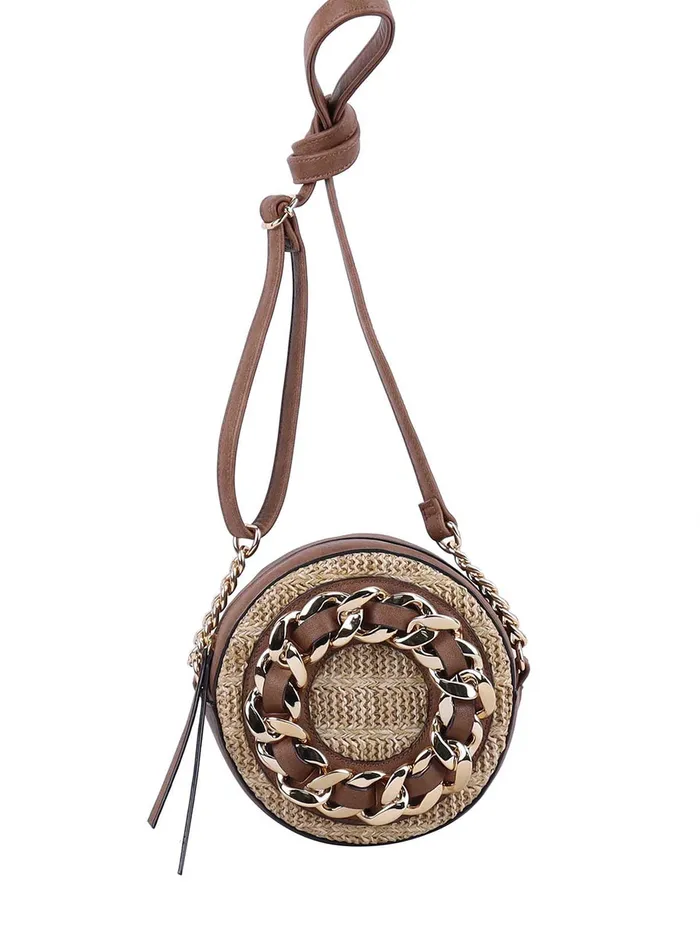Jessica Simpson Satchel Accessories Maison Circle Crossbody In Straw Natural