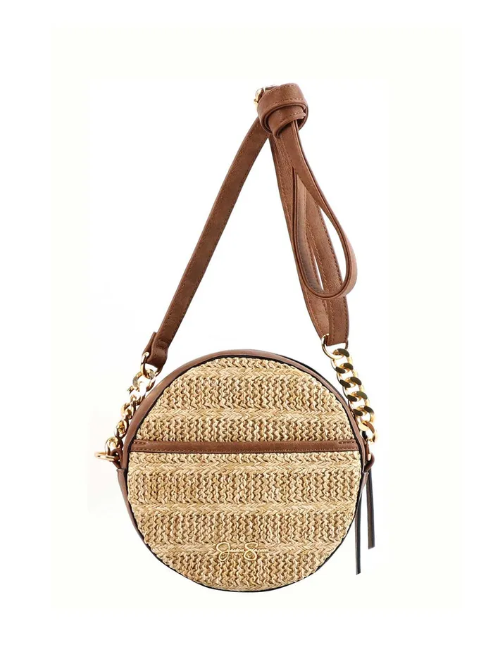 Jessica Simpson Satchel Accessories Maison Circle Crossbody In Straw Natural