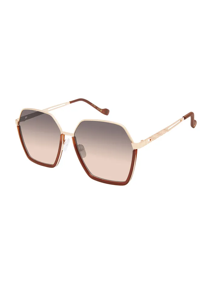 Jessica Simpson Sunglasses Accessories Geometric Metal Sunglasses In Gold