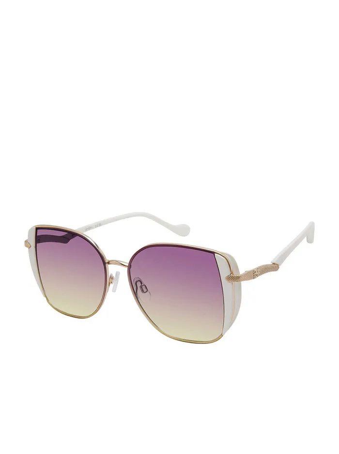 Jessica Simpson Sunglasses Accessories Metal Shield Butterfly Sunglasses In Gold