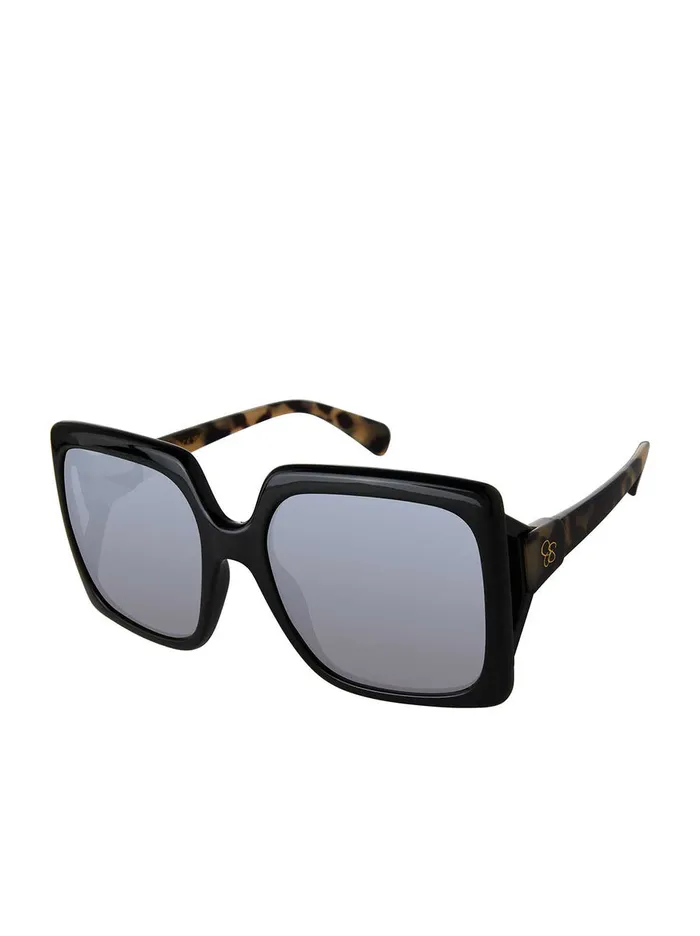 Jessica Simpson Sunglasses Accessories Oversized Square Sunglasses In Black and Oatmeal