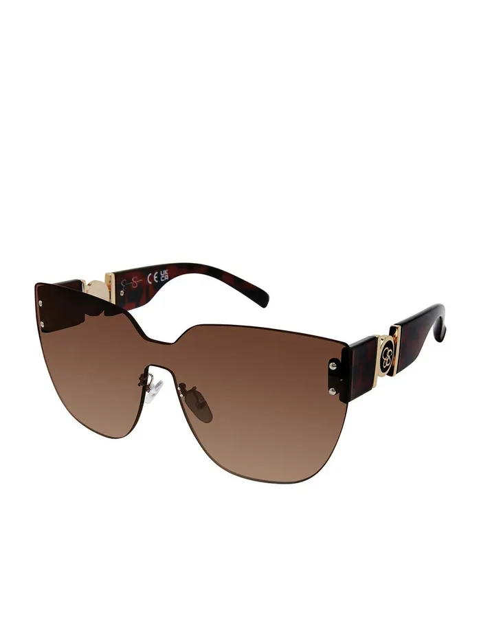 Jessica Simpson Sunglasses Accessories Rimless Cat Eye Shield Sunglasses In Tortoise