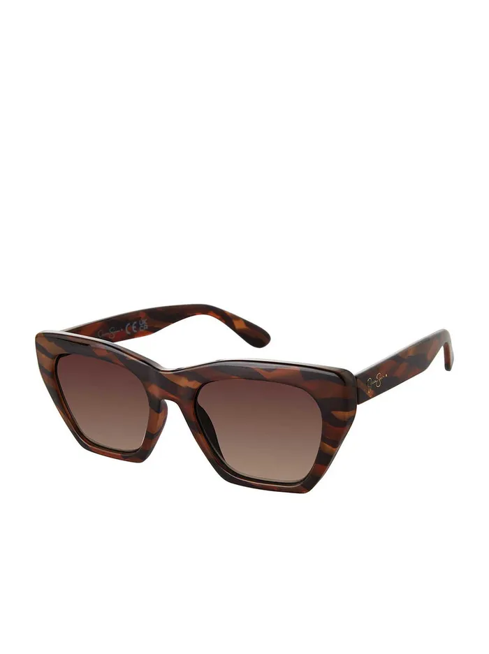 Jessica Simpson Sunglasses Accessories Vintage Cat Eye Sunglasses In Brown Zebra