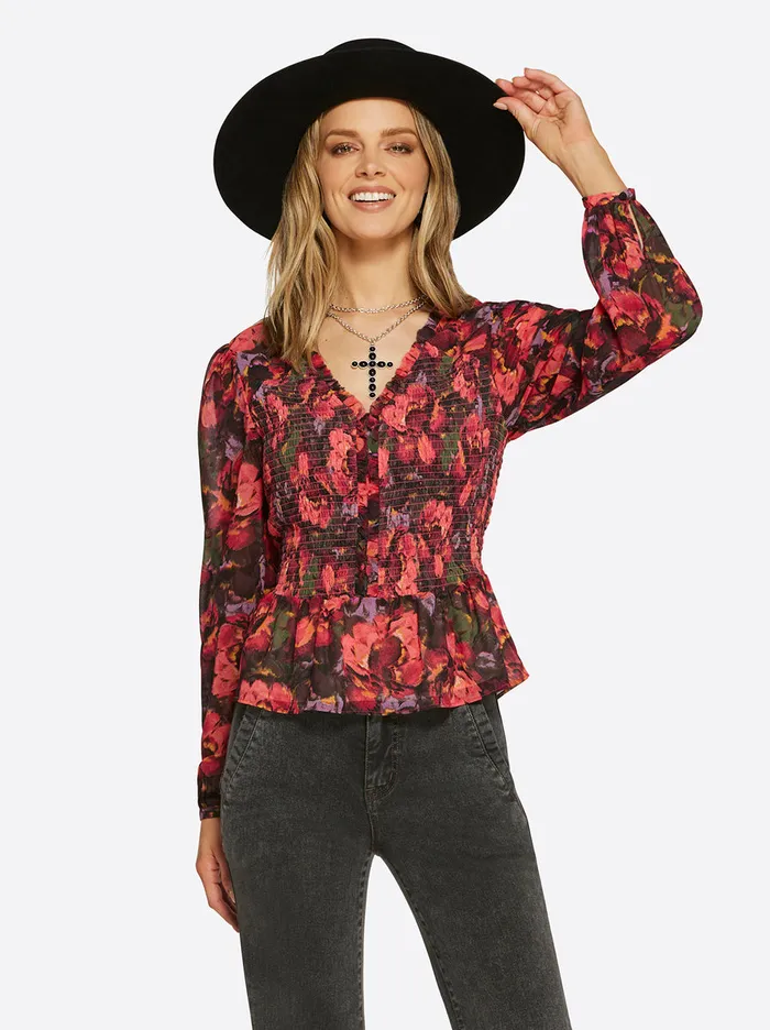Jessica Simpson Tops Women Averie Top In Posy Symphony