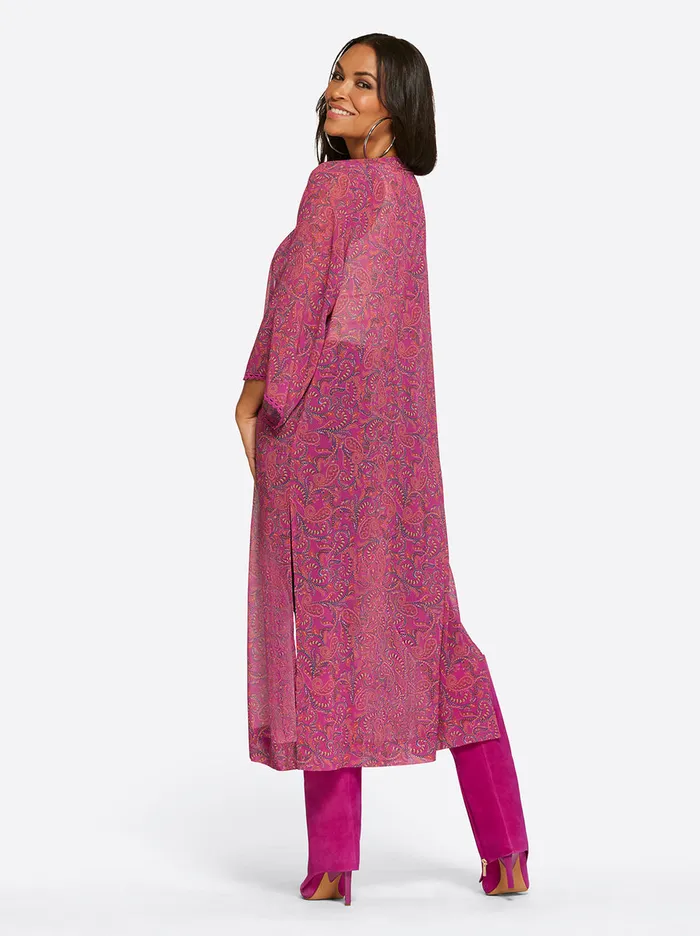 Jessica Simpson Tops Women Blakely Duster In Solitary Paisley Mini