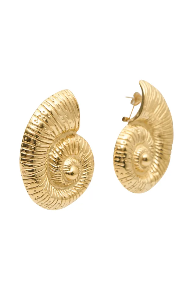 Jewellery Women Meshki Siren Shell Earrings 8211 Gold