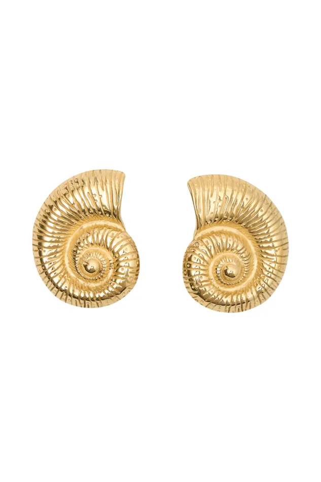 Jewellery Women Meshki Siren Shell Earrings 8211 Gold