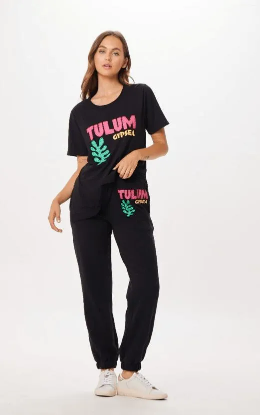 Joggers Women Vintage Havana Black Tulum Jet Setter Surf Wash Jogger Black