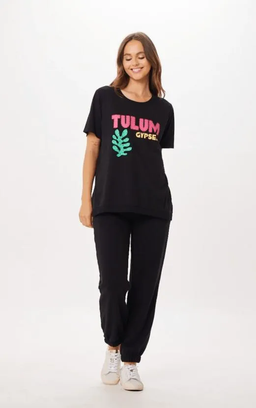 Joggers Women Vintage Havana Black Tulum Jet Setter Surf Wash Jogger Black