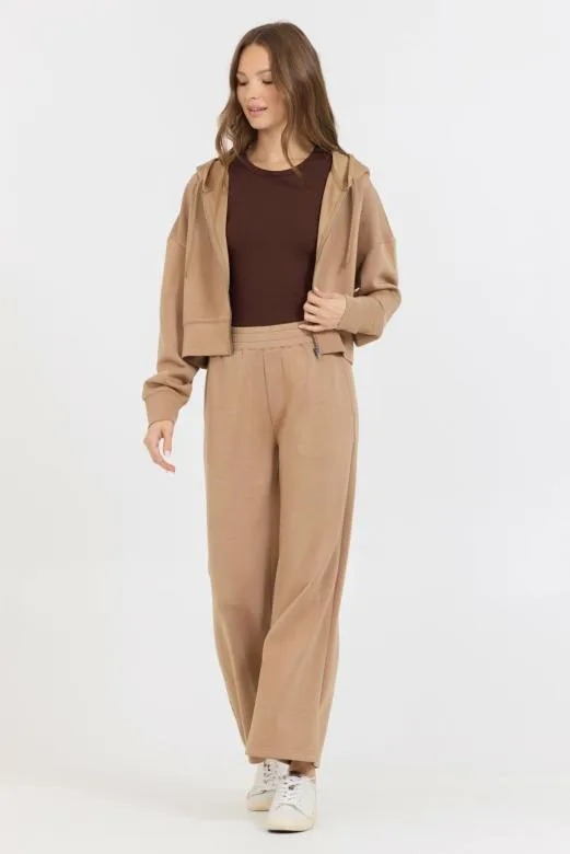 Joggers Women Vintage Havana Caramel Cloud Fleece Flare Pant Caramel