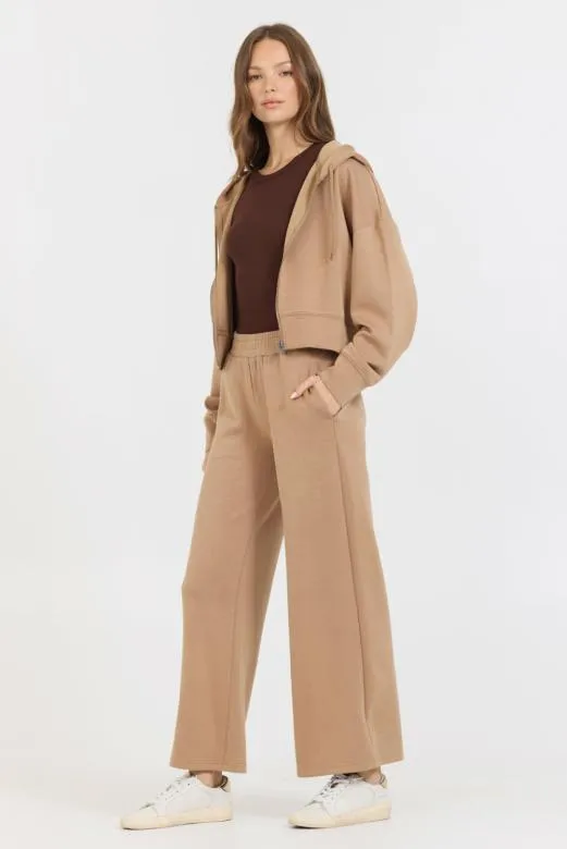Joggers Women Vintage Havana Caramel Cloud Fleece Flare Pant Caramel