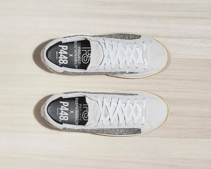 John Recycled WhiteSilver Women P448 Low Tops John Recycled WhiteSilver Women P448 Low Tops