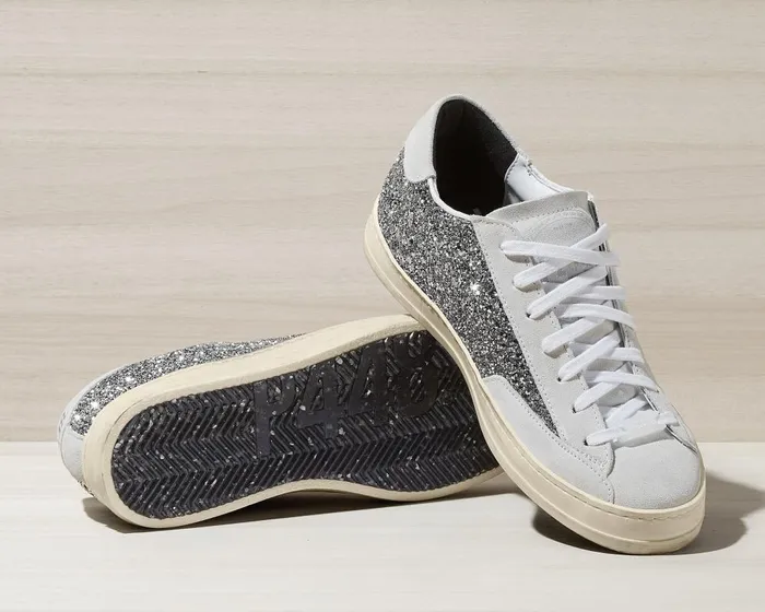 John Recycled WhiteSilver Women P448 Low Tops John Recycled WhiteSilver Women P448 Low Tops