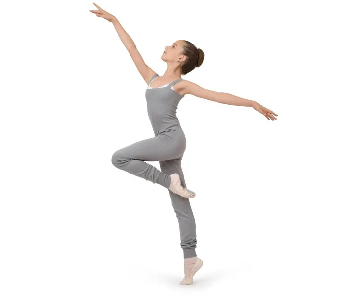 Jumpsuit With Large Straps Mouse Grey Kids Repetto Jazz and Modern Dance