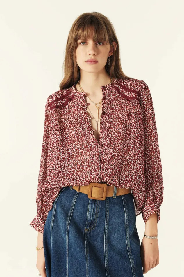 Kelani Shirt Kelani Red Women Baandsh Tops and Shirts