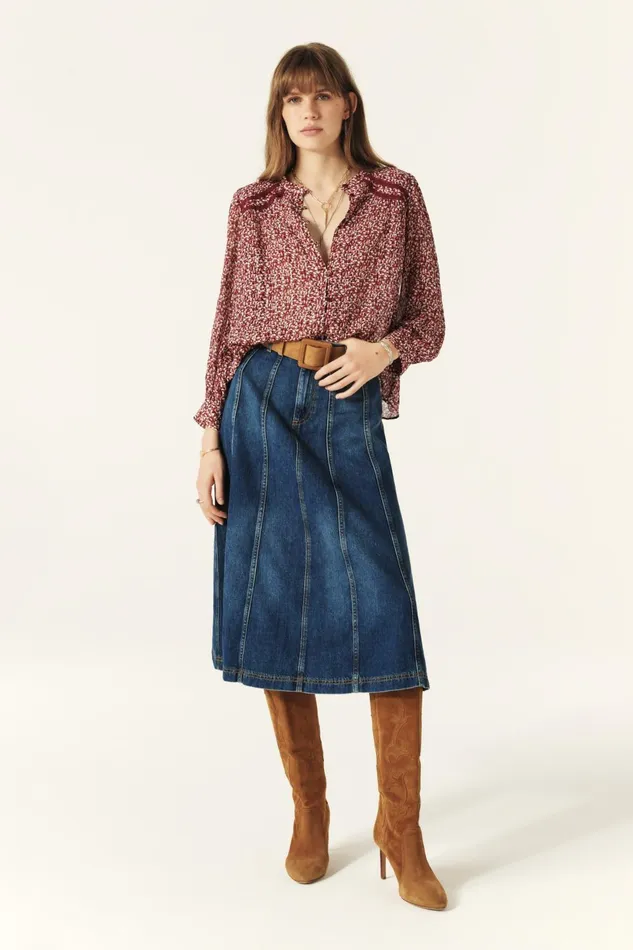Kelani Shirt Kelani Red Women Baandsh Tops and Shirts