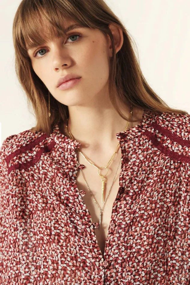 Kelani Shirt Kelani Red Women Baandsh Tops and Shirts