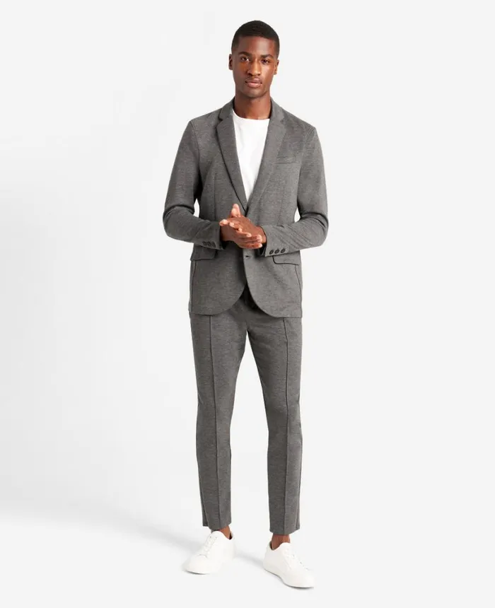 Kenneth Cole Knit Tailored Jacket Black Heather Men Suits and Suit Separates Kenneth Cole Knit Tailored Jacket Black Heather Men Suits and Suit Separates
