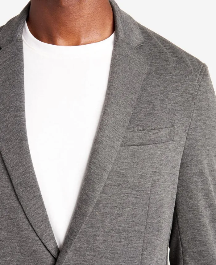 Kenneth Cole Knit Tailored Jacket Black Heather Men Suits and Suit Separates Kenneth Cole Knit Tailored Jacket Black Heather Men Suits and Suit Separates