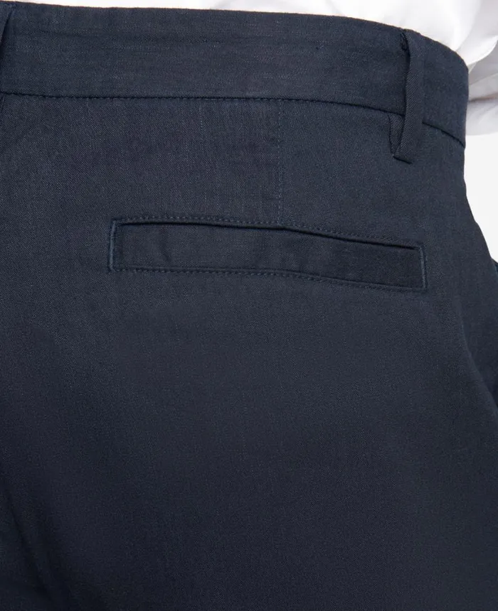 Kenneth Cole Performance Pleated Linen Short Navy Men Shorts Kenneth Cole Performance Pleated Linen Short Navy Men Shorts