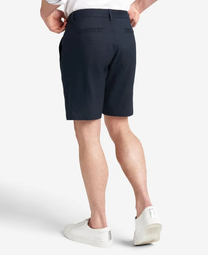 Kenneth Cole Performance Pleated Linen Short Navy Men Shorts Kenneth Cole Performance Pleated Linen Short Navy Men Shorts