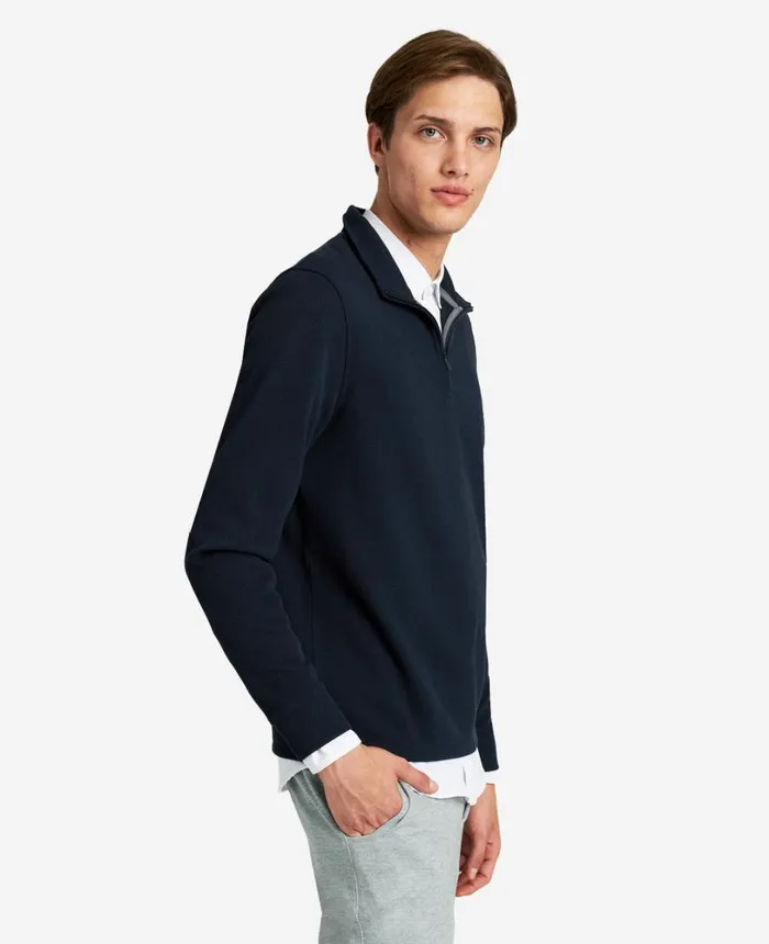 Kenneth Cole QuarterZip Knit Pullover Navy Men Sweaters