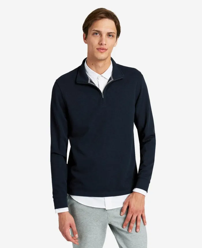 Kenneth Cole QuarterZip Knit Pullover Navy Men Sweaters Kenneth Cole QuarterZip Knit Pullover Navy Men Sweaters
