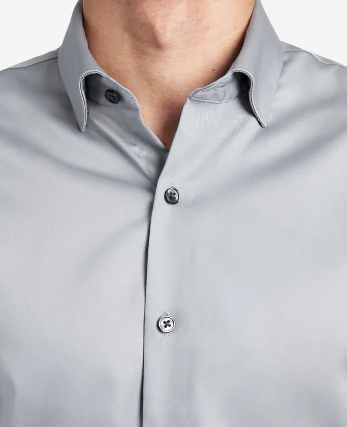 Kenneth Cole RegularFit ButtonDown Stretch Dress Shirt With TEK FIT Flint Men Shirts