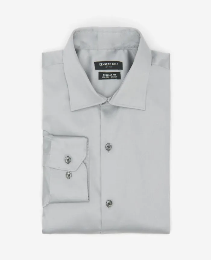 Kenneth Cole RegularFit ButtonDown Stretch Dress Shirt With TEK FIT Flint Men Shirts