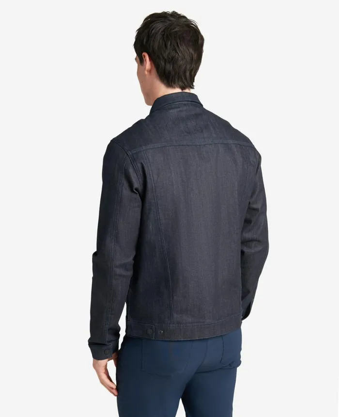 Kenneth Cole Rinsed Denim Trucker Jacket Navy Men Denim Kenneth Cole Rinsed Denim Trucker Jacket Navy Men Denim