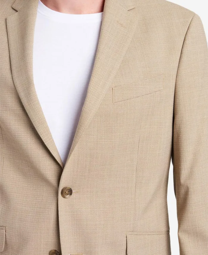 Kenneth Cole SlimFit Tan Mini Check Stretch TECHNICOLE Sport Coat Tan Men Jackets and Outerwear Kenneth Cole SlimFit Tan Mini Check Stretch TECHNICOLE Sport Coat Tan Men Jackets and Outerwear