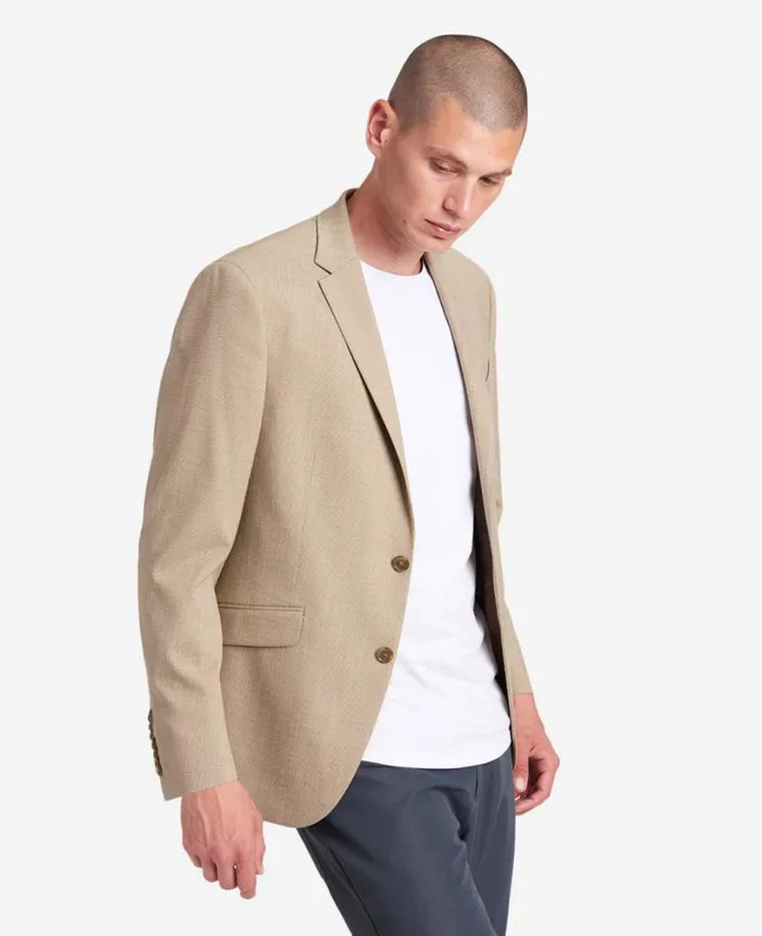 Kenneth Cole SlimFit Tan Mini Check Stretch TECHNICOLE Sport Coat Tan Men Jackets and Outerwear Kenneth Cole SlimFit Tan Mini Check Stretch TECHNICOLE Sport Coat Tan Men Jackets and Outerwear