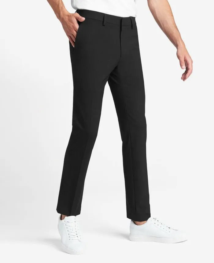 Kenneth Cole Stretch Solid SkinnyFit Flex Waistband Dress Pant Black Men Dress Pants