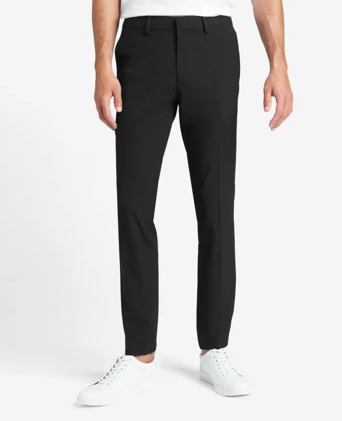 Kenneth Cole Stretch Solid SkinnyFit Flex Waistband Dress Pant Black Men Dress Pants