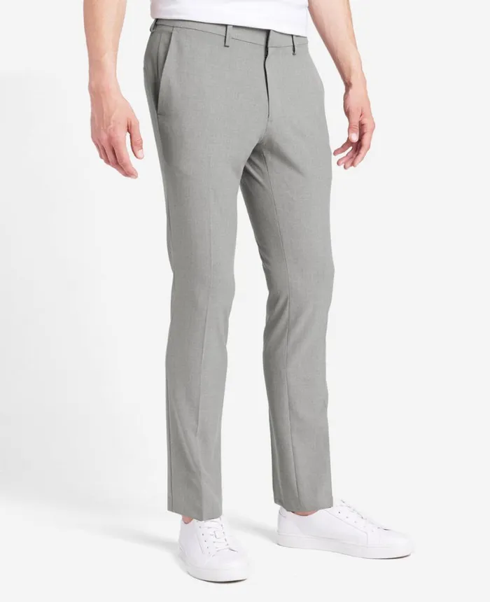 Kenneth Cole Stretch Solid SkinnyFit Flex Waistband Dress Pant Grey Men Dress Pants