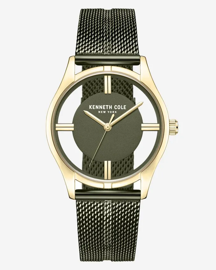 Kenneth Cole Transparency Water Resistant Stainless Steel Mesh Bracelet Watch Green Women Womens Watches Kenneth Cole Transparency Water Resistant Stainless Steel Mesh Bracelet Watch Green Women Womens Watches