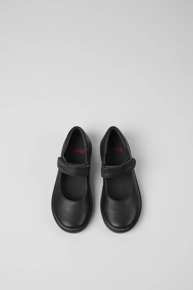 Kids Camper Ballerinas Spiral Comet Black Leather Shoes For Kids Kids Camper Ballerinas Spiral Comet Black Leather Shoes For Kids