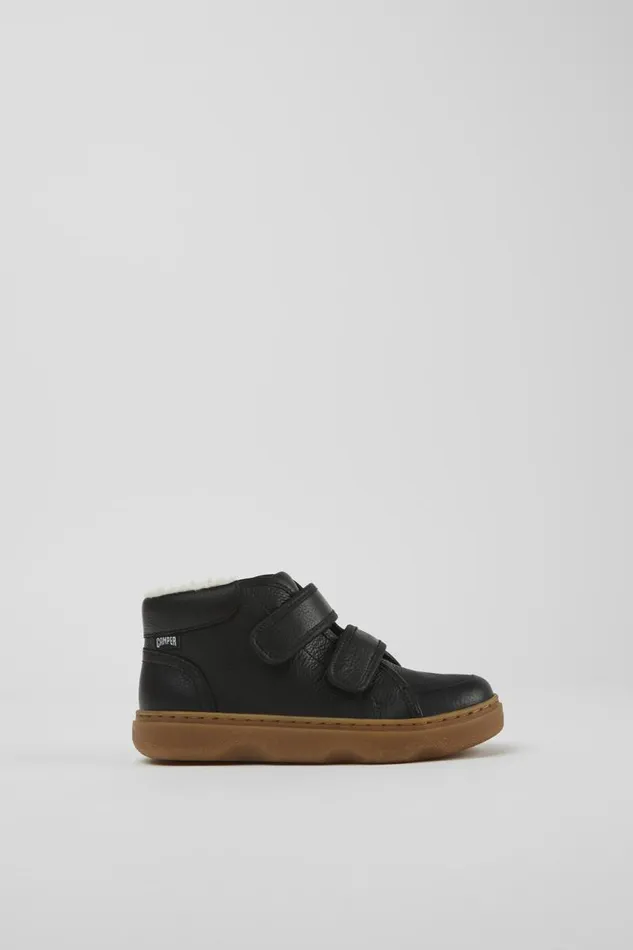 Kids Camper Boots Kiddo Black Leather Boots