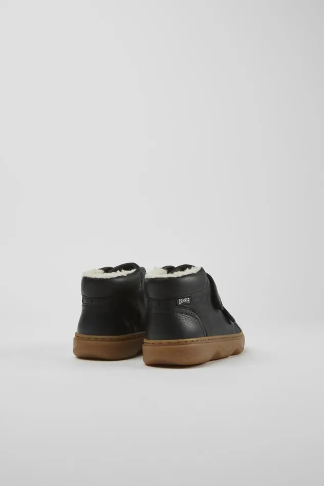 Kids Camper Boots Kiddo Black Leather Boots