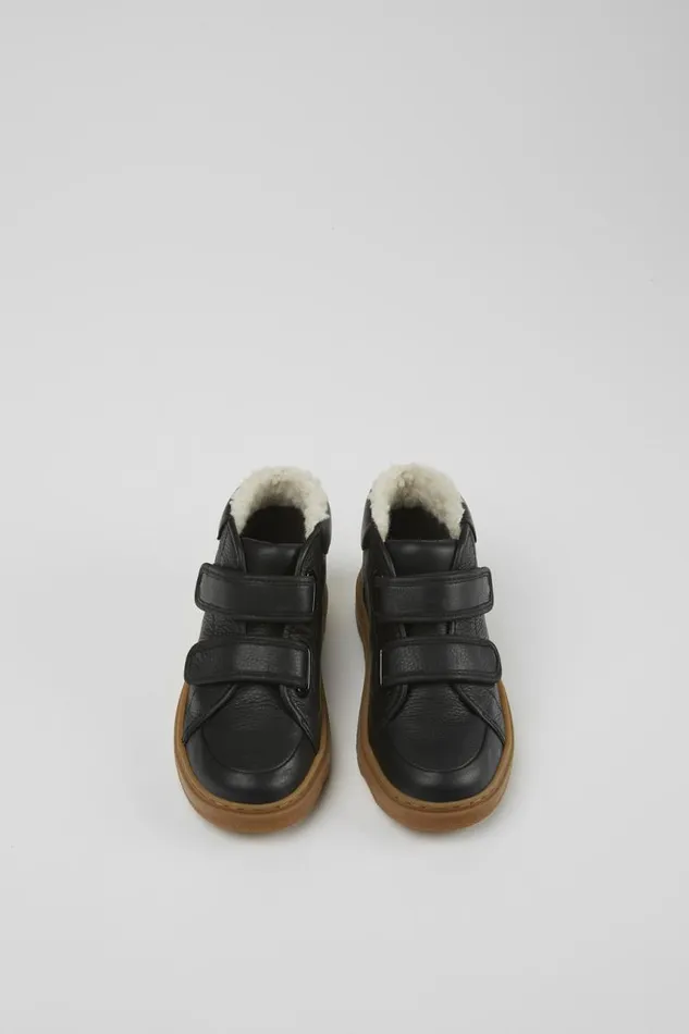 Kids Camper Boots Kiddo Black Leather Boots