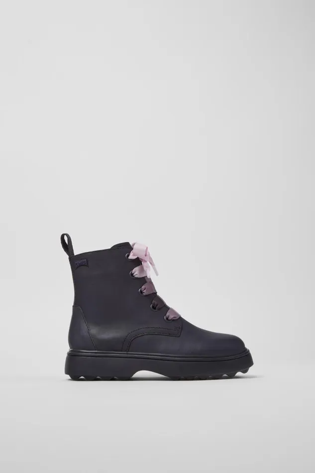 Kids Camper Boots Norte Purple Leather Ankle Boots For Kids