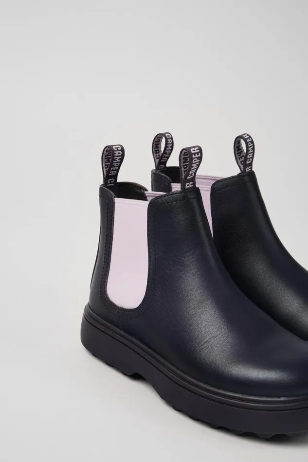 Kids Camper Boots Norte Purple Leather Boots For Kids