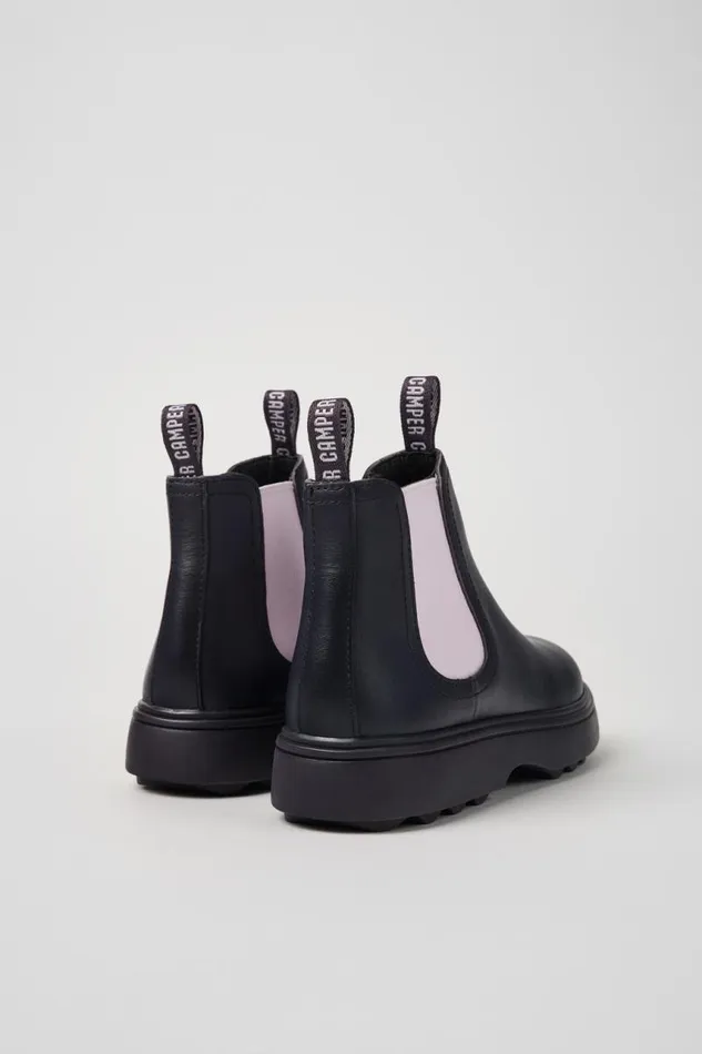 Kids Camper Boots Norte Purple Leather Boots For Kids